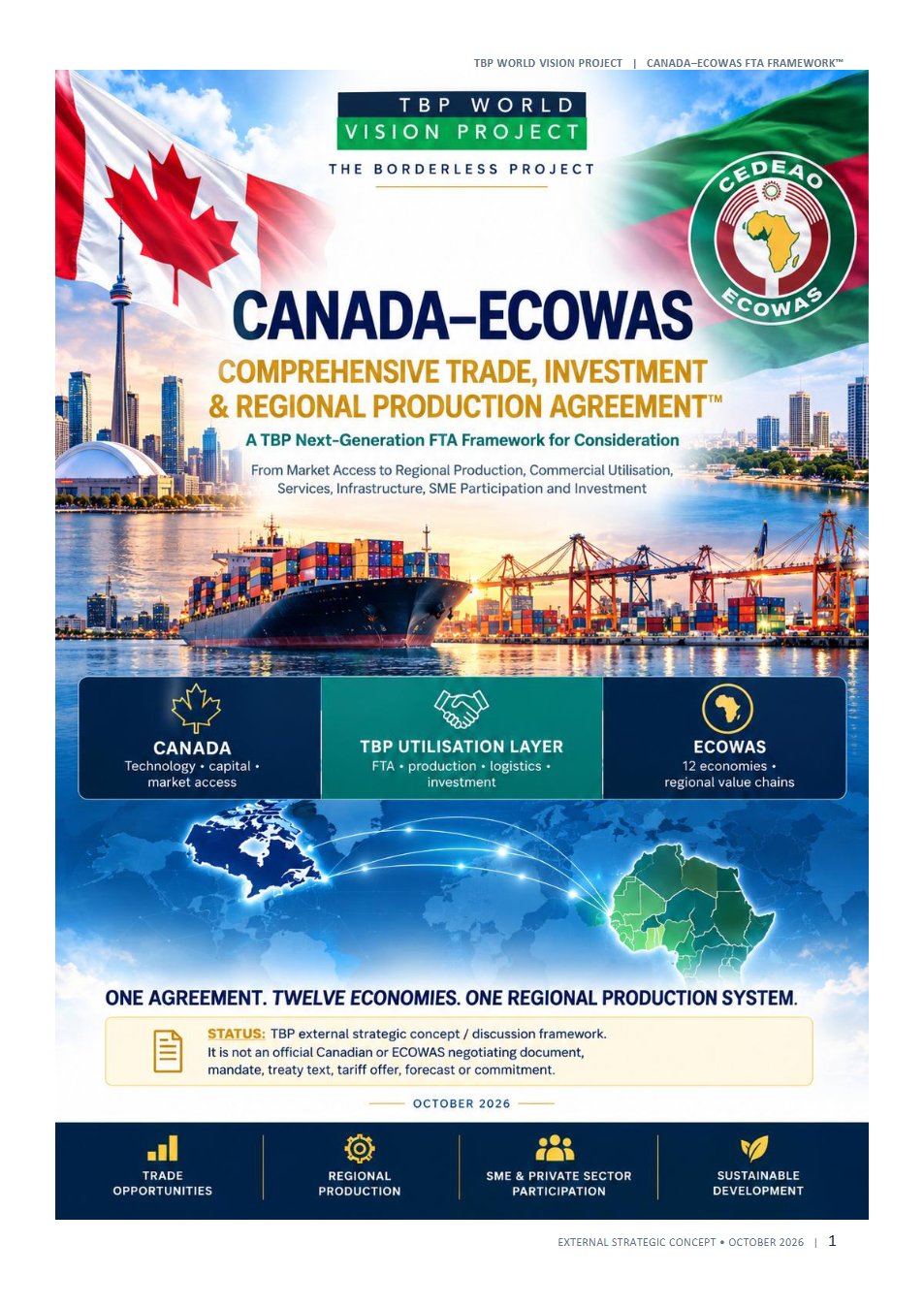 Canada–ECOWAS Comprehensive Trade, Investment & Regional Production Agreement page 1
