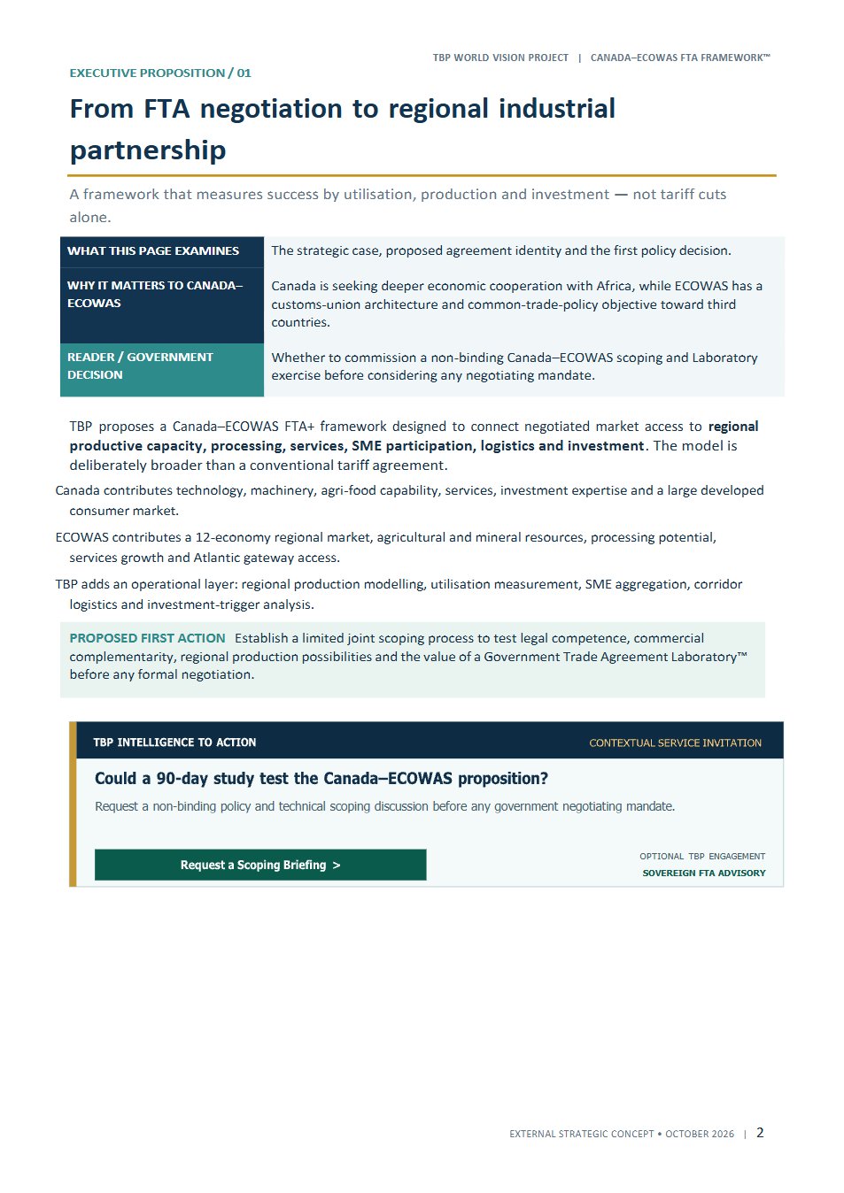 Canada–ECOWAS Comprehensive Trade, Investment & Regional Production Agreement page 2