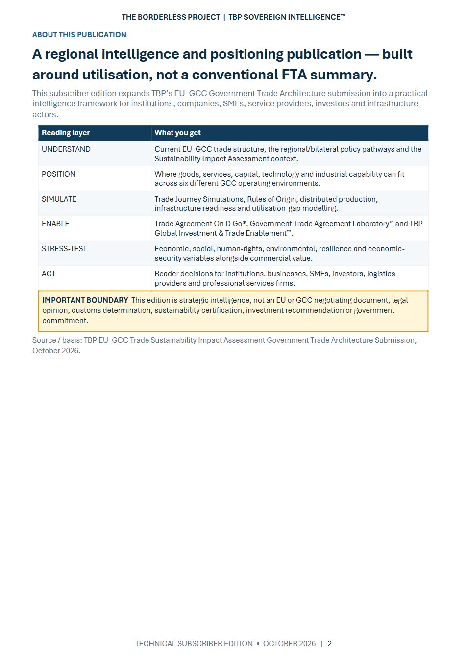 European Union–Gulf Cooperation Council: Trade, Investment & Productive Utilisation™ page 2