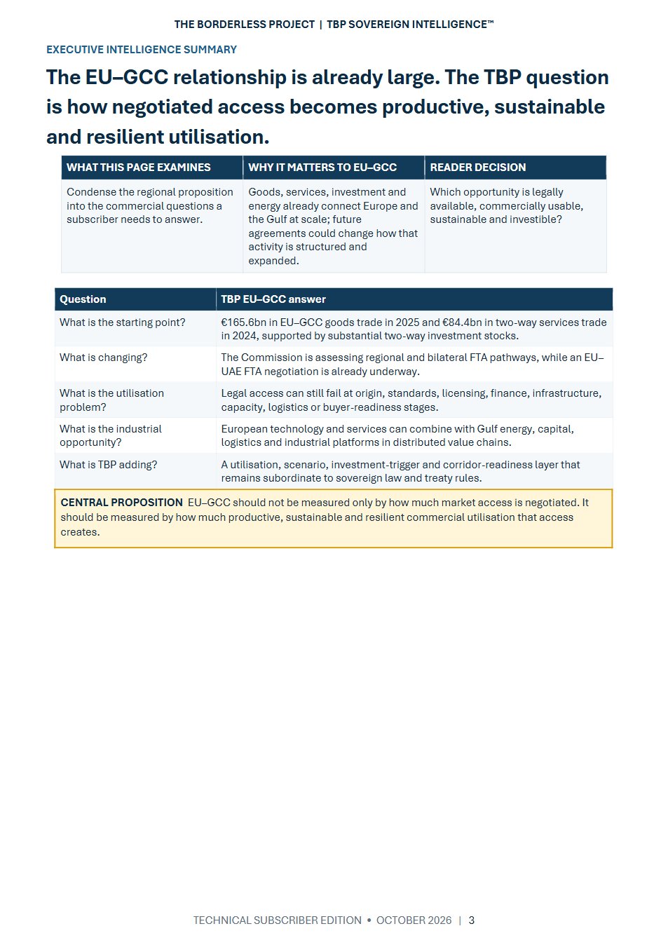 European Union–Gulf Cooperation Council: Trade, Investment & Productive Utilisation™ page 3