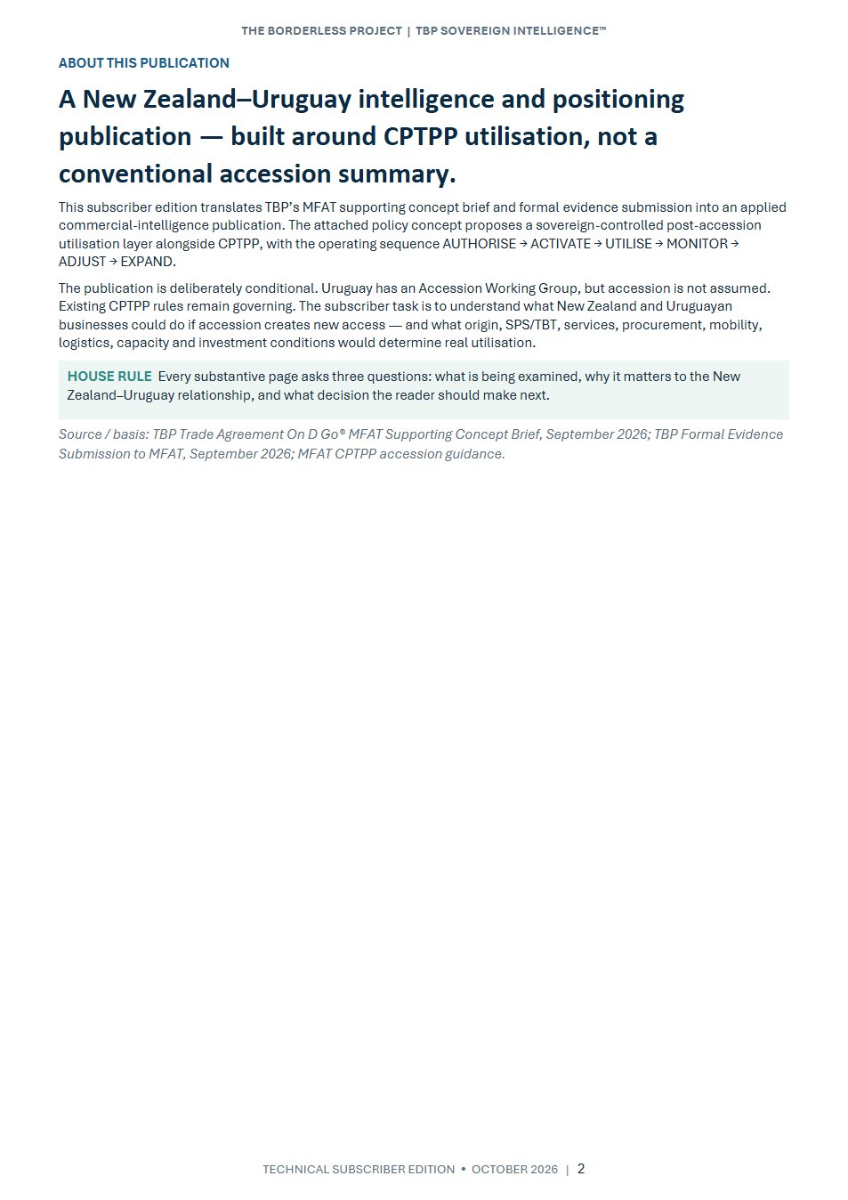 New Zealand–Uruguay: CPTPP Accession & Post-Accession Commercial Utilisation page 2