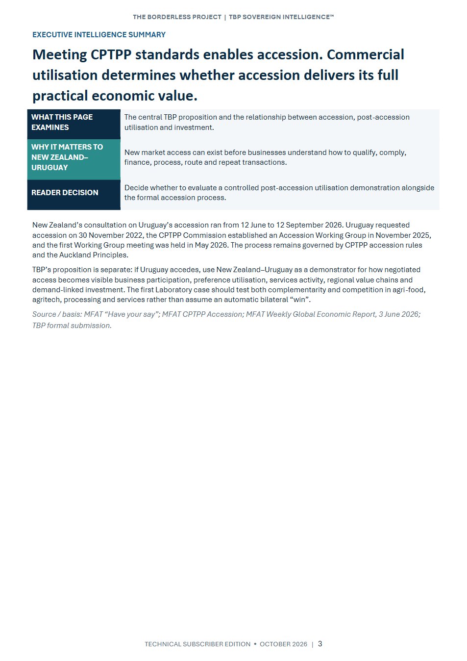 New Zealand–Uruguay: CPTPP Accession & Post-Accession Commercial Utilisation page 3