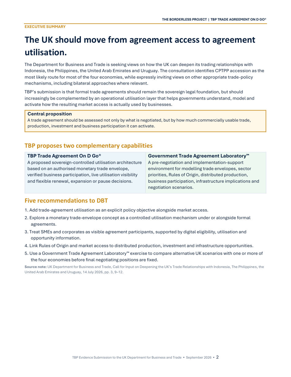 Deepening the UK’s Trade Relationships page 2